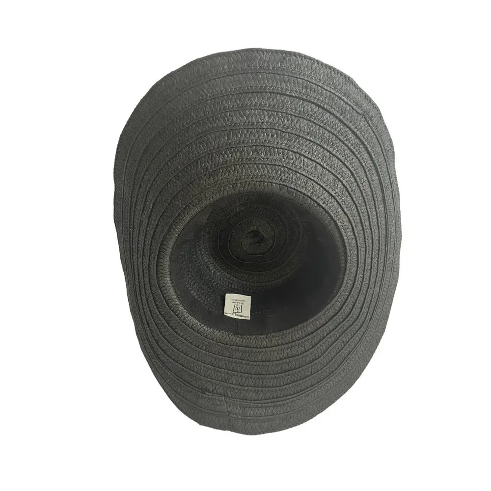 Something Special Floppy Wide Brim Black Bow Straw Hat - Picture 5 of 7